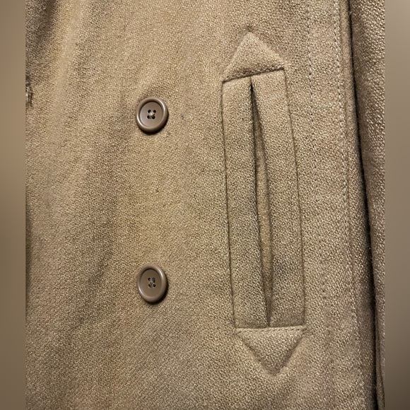 TOMMY HILFIGER beige wool peacoat sz L - Picture 8 of 11